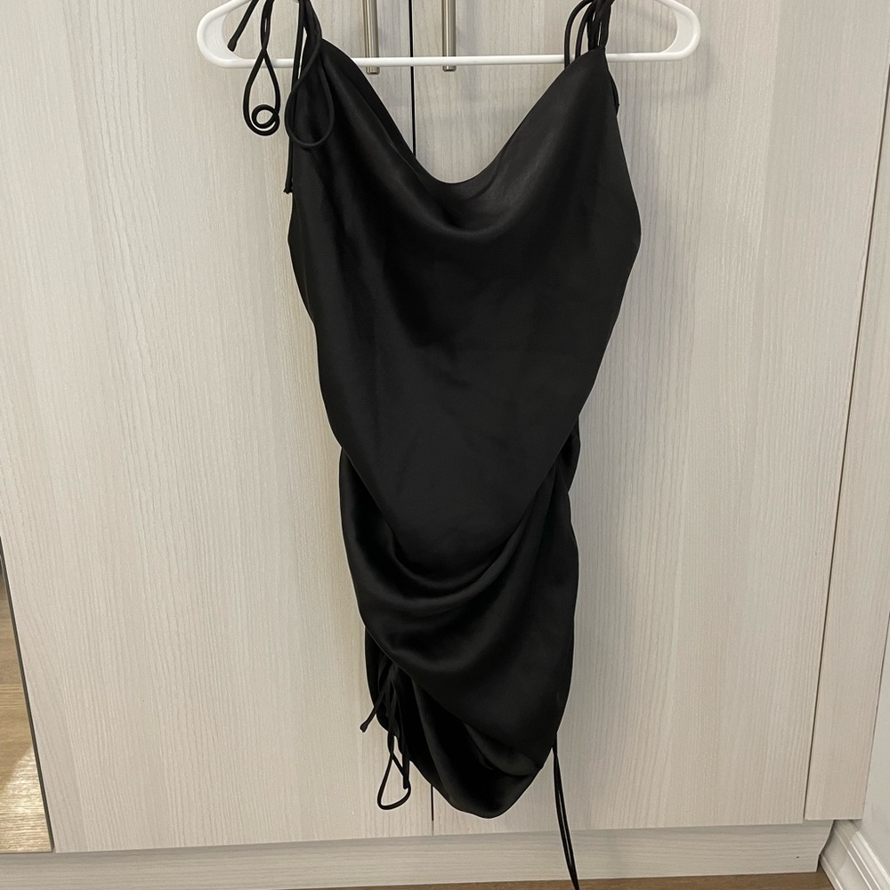 Adika black ruched dress